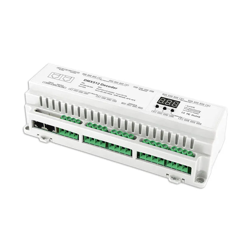 BC-624-DIN Constant Voltage  DIN RAIL 24CH DIN RAIL Dmx Decoder