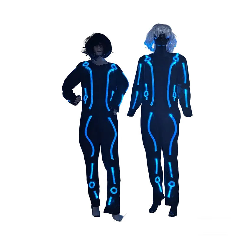 DMX Laserman Show Led Robot Costume Led Tron Dance Costume Illuminated Suit for Men