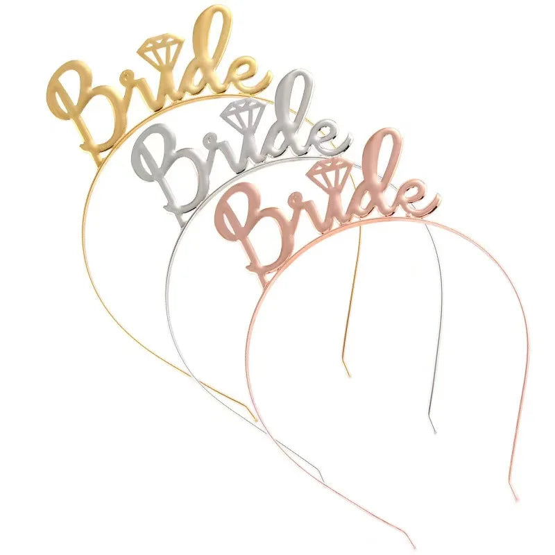 Alloy Bride Headband Metal Headbands Decoration Hairband for Bridal Shower Party Wedding Accessory Bride to Be Headband