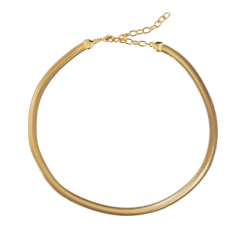 New Arrival Brass 18K Gold Plated Snake Chain Custom Women's Sparkling Choker Necklace