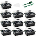 Gardening 10-Pack Nursery Seed Trays Seedling Starter Tray Plant Starter Germination Kit Base Greenhouse Grow Tray