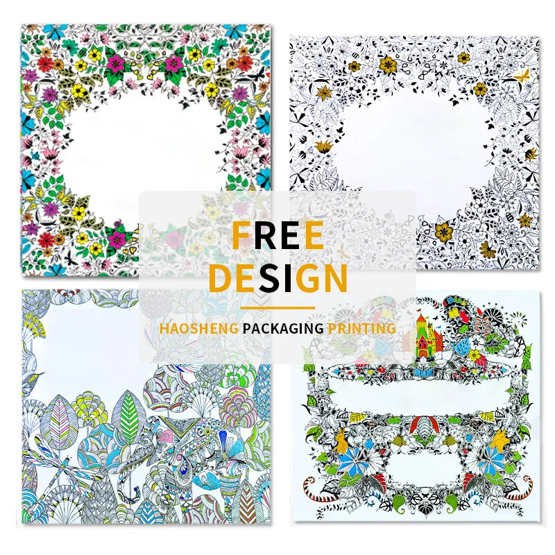 English Coloring Book Mandala Watercolor Coloring Printing Adult Decompression  Coloring Book