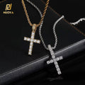 NUOYA Hip Hop Jewelry Silver Christian Dainty Jesus Piece Zircon Men Pendant Diamond Cross Necklace