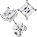 Dropshipping Aretes Screw Back 925 Sterling Silver 4.5mm-6mm Princess Cut VVS Moissanite Diamond Solitaire Stud Earrings