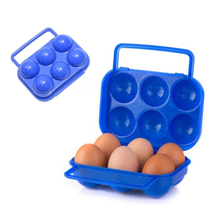 Outdoor Portable Camping Picnic BBQ Egg Box 6 Pieces Eggs Storage Box Plastic Egg Tray Box