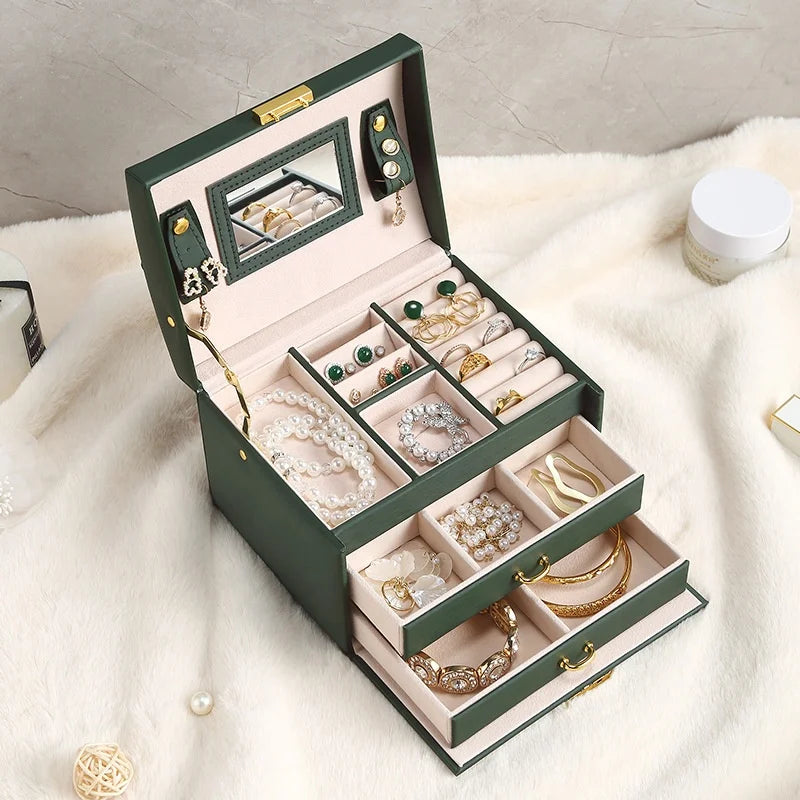 Wholesale Drawer Large -capacity Jewelry Box Multi Functional Earrings Jewelry Box Jewelry Storage Boxpurle