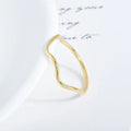 Somen Stainless Steel Wave Pattern Ring Jewelry Plating 18K Gold Geometrically Irregular Abstract Shaped Women Rings
