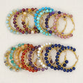 Go2boho Multicolour Golden Circle Beaded Bohemian Stainless Steel Boho Hoop Natural Stone Fashion Jewelry Earrings for Women