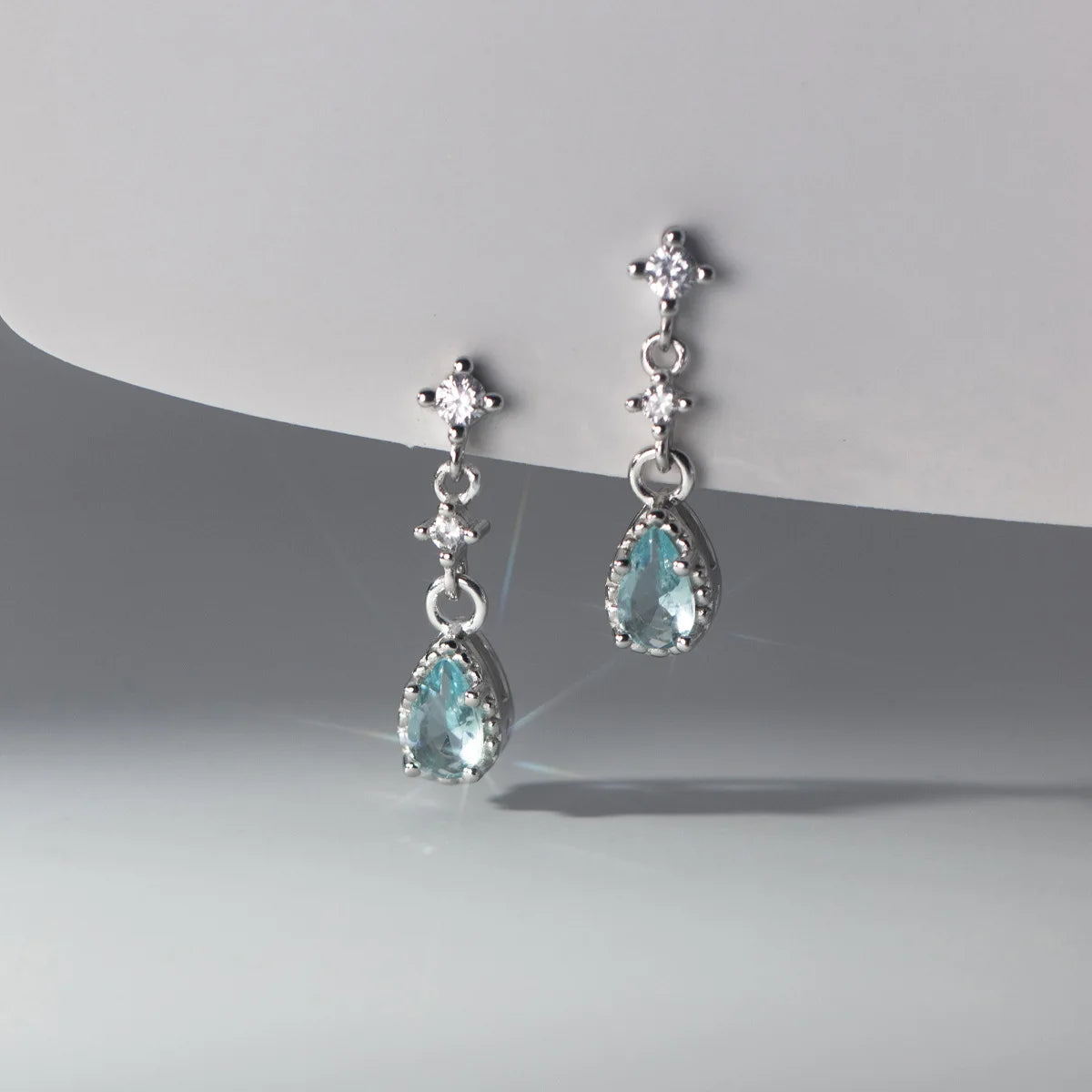 S925 Sterling Silver Inlaid Diamond Zircon Fashion Earrings Sweet Elegant Gemstone Earrings Drop Tassel Earrings Women Jewelry