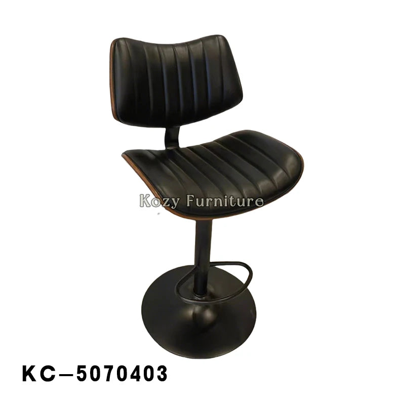 Bar Chair Modern with Iron Metal Frame PU Leather Seat Commercial Restaurant Bar Furniture Chair