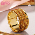 Exquisite Light Luxury Metal Napkin Ring with Beads High-End Hotel Wedding Banquet Tableware Eco-Friendly Decor