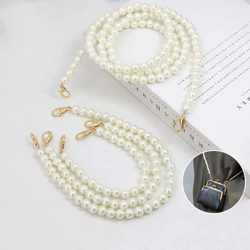 BC042 Hand-made Custom Bag Chain Bag Accessories Carry-on Single-shoulder Cross-over Bag Shoulder Straps With Pearl