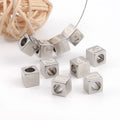 DIY Accessories Bracelet Necklace Jewelry Pendant Fashion Jewelry 304 Stainless Steel Square Number Beads Original Color