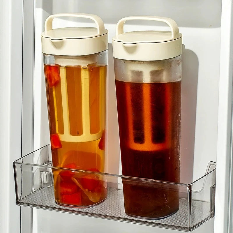 OWNSWING Cold Water Kettle Drink Bucket Juice Cold Water Cup Plastic Large Capacity Bottle Filter Portable Coffee Cold Brew