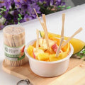 Food Grade Bamboo Wooden Mini Tasting Fork for Chip Fruit