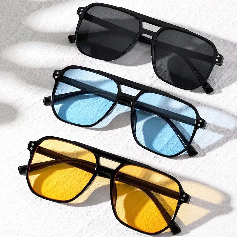 2025 New Trend UV400 PC Large Frame Square Sunglasses Custom Logo Designer Fashion Brands for Comfortable Use by Men and Women