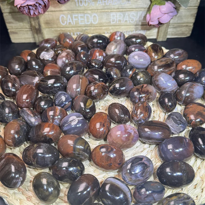 Wholesale Hot Sale  Fengshui Natural  Handmade Craft Polished Wood fossil Tumbled  Stone for Gift