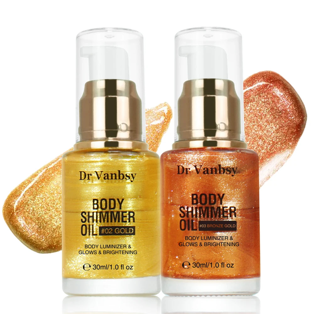 Wholesale Body Shimmer Oil Private Label Body Shimmer Oils Scented Bronze Body Shimmer Oil