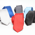 Men's Classic Casual Slim Neck Ties 5cm Solid Satin Blue Red Black Plain Microfiber Eco-Friendly Custom Logo for Wedding ODM OEM