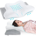 Memory Foam Orthopedic Pillow Solid Butterfly Shape for Neck Pain Relief and Cervical Support MegaBDM