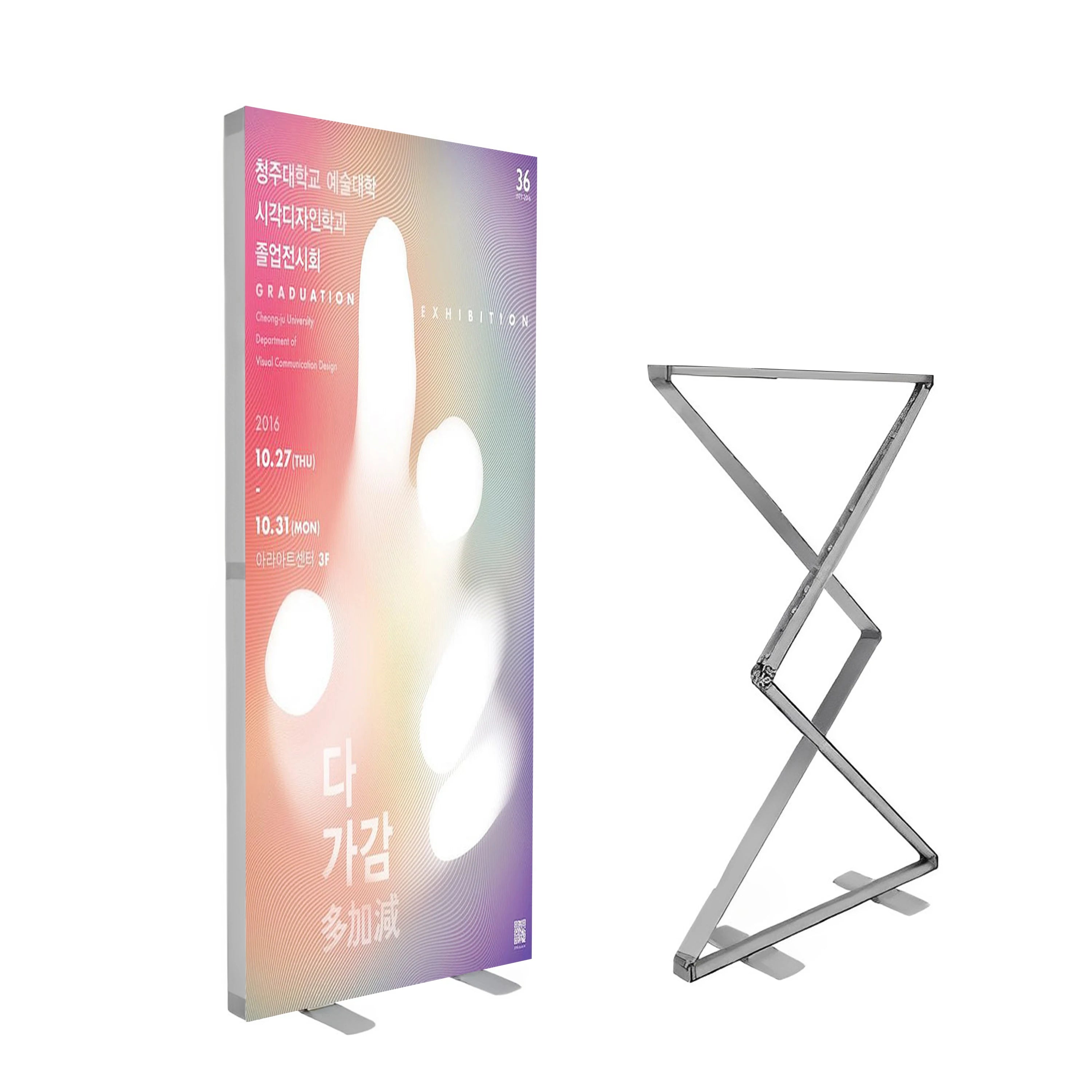 A-NEW Display 10s Assembly Trade Show Booth No Tool Displays the Tension Fabric Background Seg Pop-up LED Collapsible Light Box