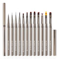 Metal Rod Nail Brush Set Wholesale 12 Color Drawing Pens Large Round Head Phototherapy Styling and Nail Tools