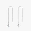 Ailmay 925 Sterling Silver Fashion Clear Zircon Long Tassel Drop Earrings for Women Wedding Engagement Fine Female Jewelry Gifts