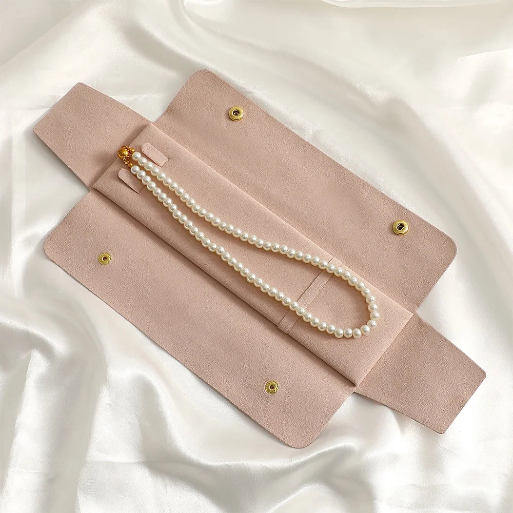 PUPPYSEW Wholesale 22*6.5cm  Microfiber Jewelry Packaging Bags Necklace Bag Plate Storage Jewelry Tray Jewelry Bags With Logo