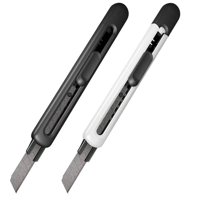 Deli TD301 Black Office Art Knife Students Use Paper Cutters Anti-sticking Express Unpacking Knife 192pcs Per Carton Set