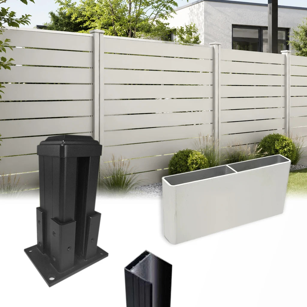 Customized Aluminum Alloy Grille Fence Post Extruded Profiles Suitable for Privacy Fence Systems in Villas Gardens and Balconies