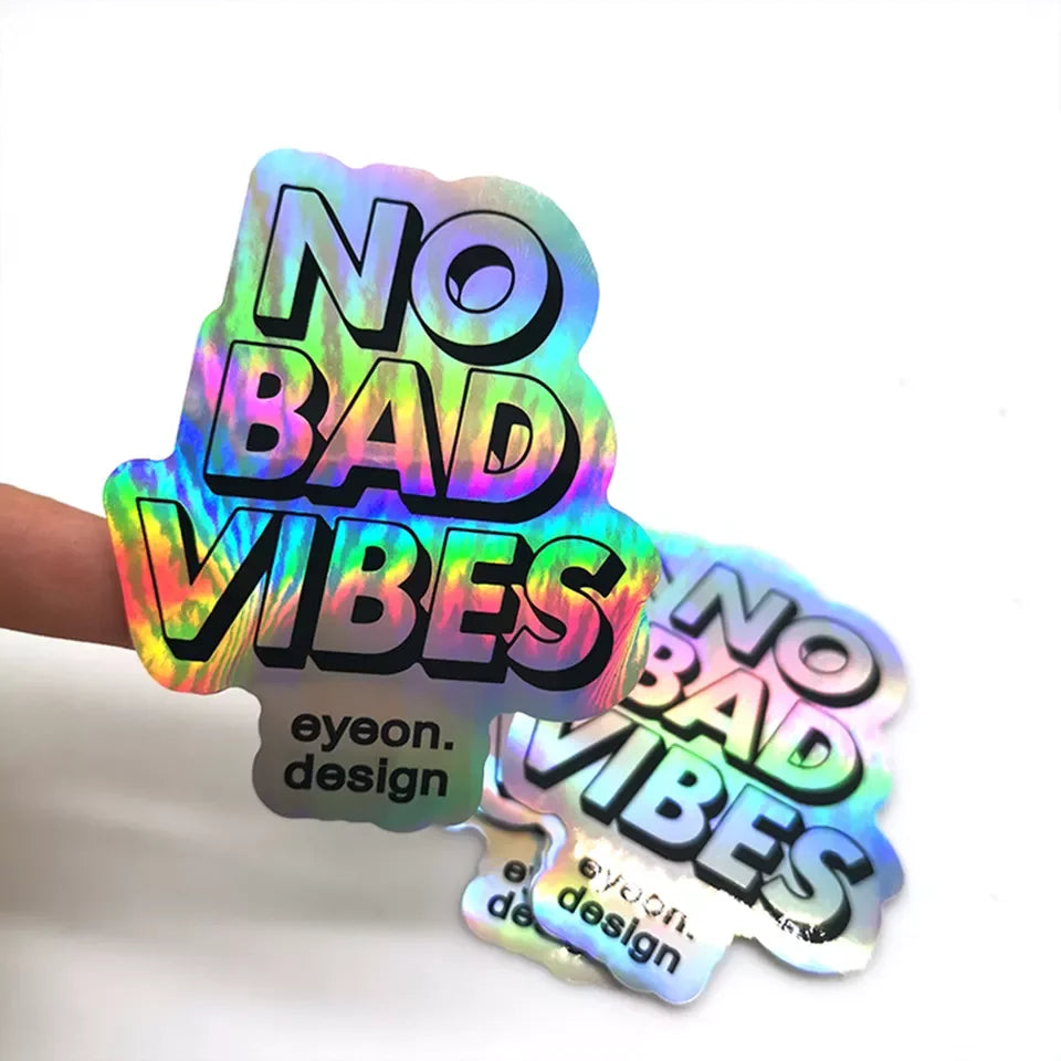 Laser Label Sticker Transparent Hot Stamping Foil ID Hologram Overlay Design Stickers Sheet