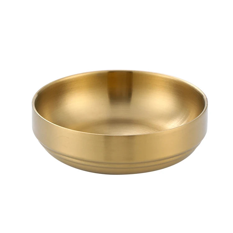 9cm 12cm 13.5cm Customized Logo Korean BBQ Double Wall Stainless Steel Seasoning Sauce Dishes Sushi Dipping Bowls