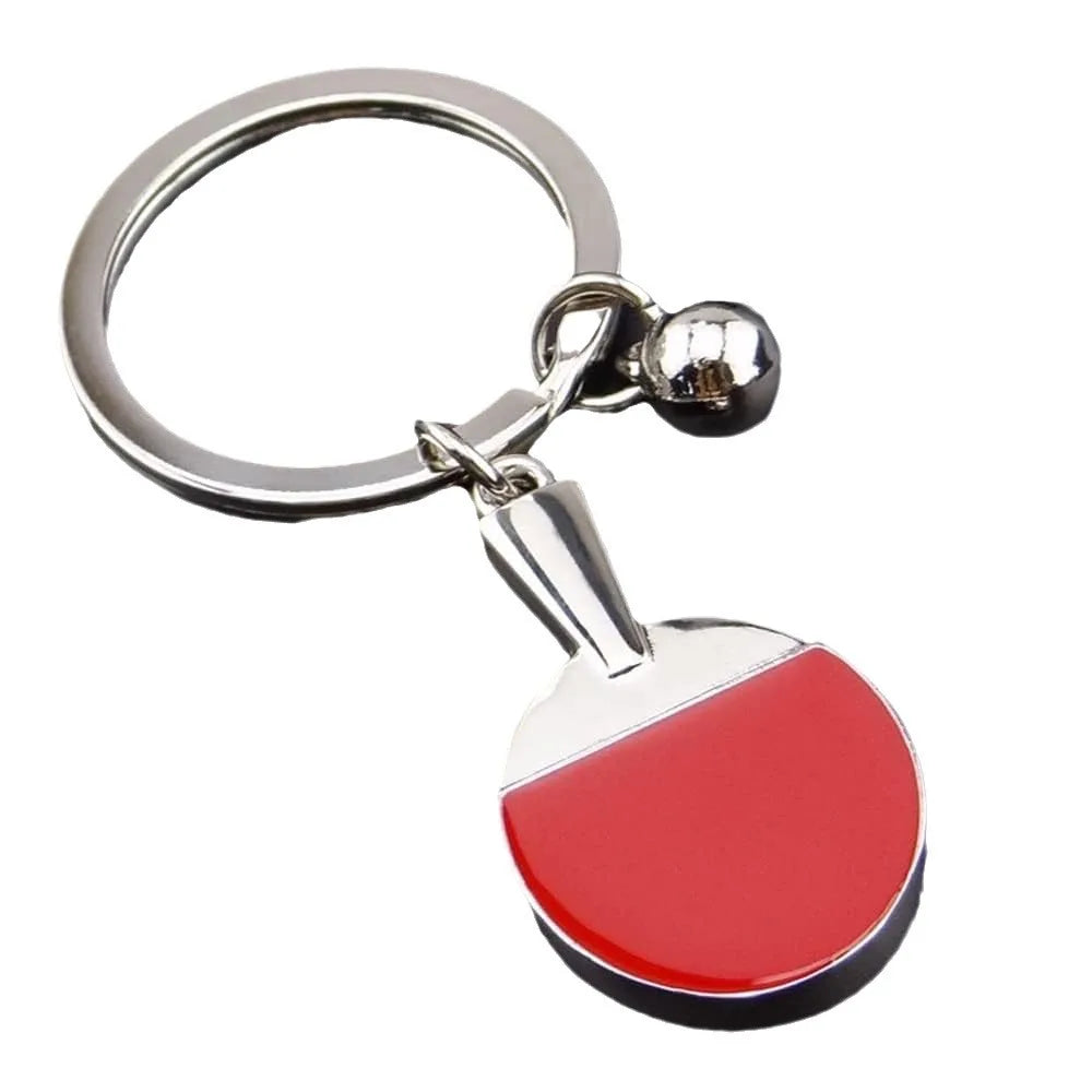 Hot Selling  Metal Pendant Gift Wholesale Table Tennis Keychain PingPong Bat and Ball Key Chain Keychain