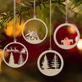 Tailai Handcrafted Plywood Round Christmas Ornaments Rustic and Eco-Friendly Decor to Add Natural Charm to Your Holiday Tree
