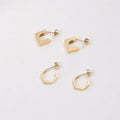 JOOLIM Jewelry PVD 18K Gold Irregular Simple Mini Geometric C Hoop Stainless Steel Earring Trendy Jewelry