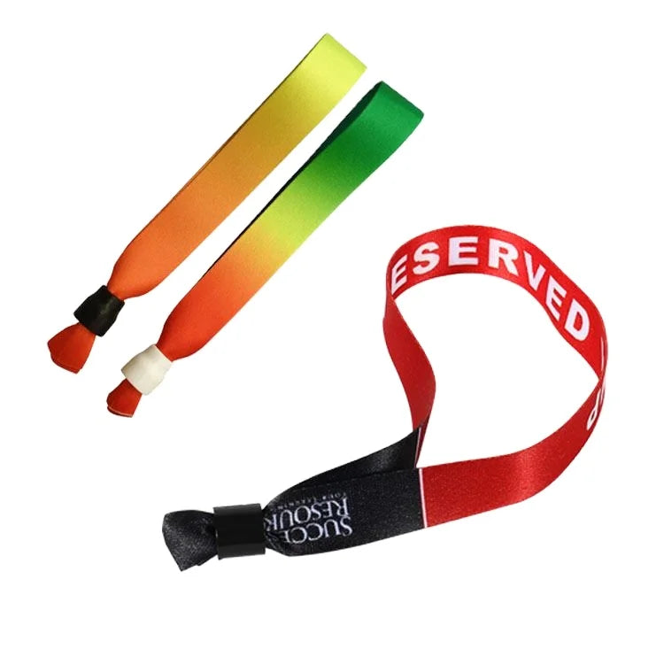 Factory Price Custom Logo Polyester Ribbon Wristband Adjustable Long Tail Promotional Event Use Bracelet