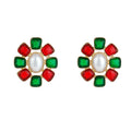 Wholesale Price Faux Fresh Water Pearl Earrings 18k Gold Rhinestone Glass Drop Earrings for Women