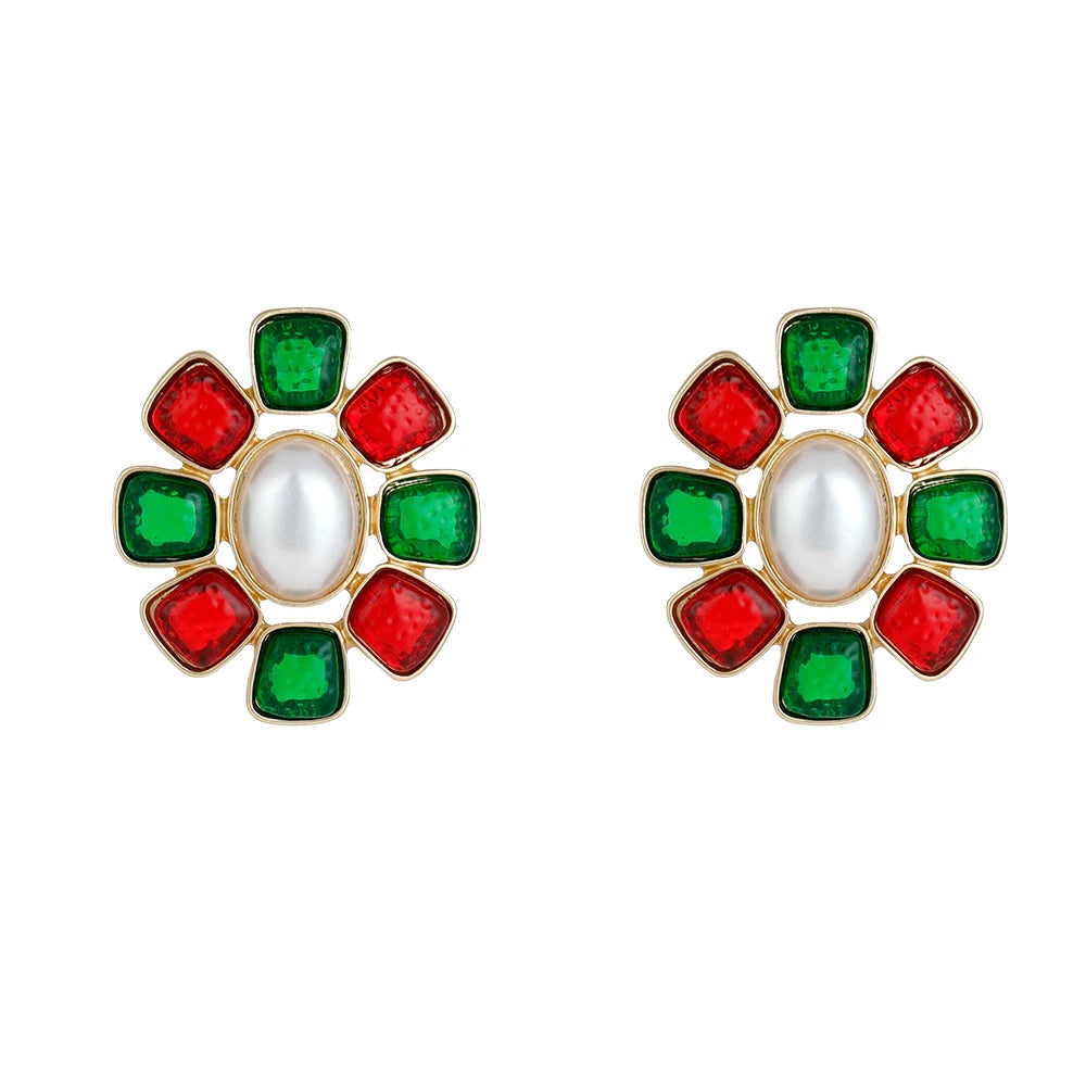 Wholesale Price Faux Fresh Water Pearl Earrings 18k Gold Rhinestone Glass Drop Earrings for Women
