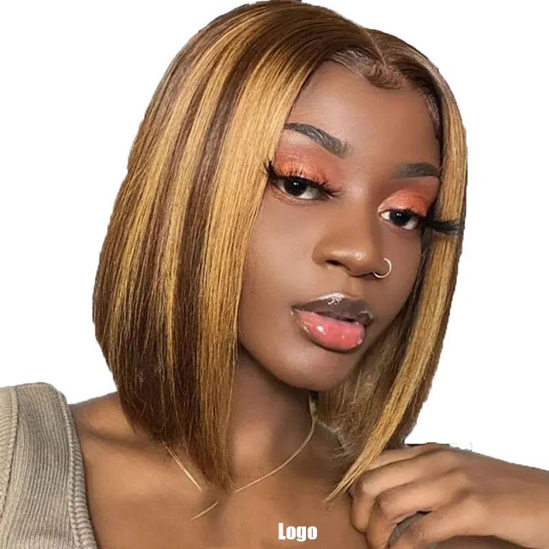 Brazilian 100% Human Hair 13*4 Bob Front Lace Wig Fluffy and Soft Brazilian and Vietnamese Styles in Stock Wholesale Price