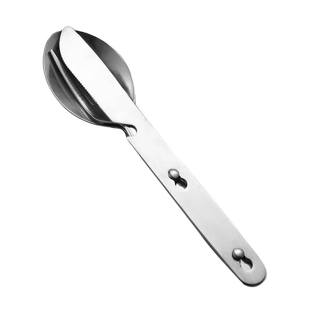 4-in-1 Eco-Friendly Modern Picnic Travel Camping Cutlery Set Stainless Steel Knife Fork Spoon with Bottle Opener 20 Pcs