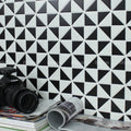 1" Triangle Windmill Pattern Black White Interior Designer Mosaic Tiles for Kitchen Backsplash Bathroom Floor Wall Decor