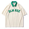 Unisex High School Fashion Oversized Cotton Zip Polo Shirt with Custom Embroidery Logo Short Length Solid Print Jersey Fabric