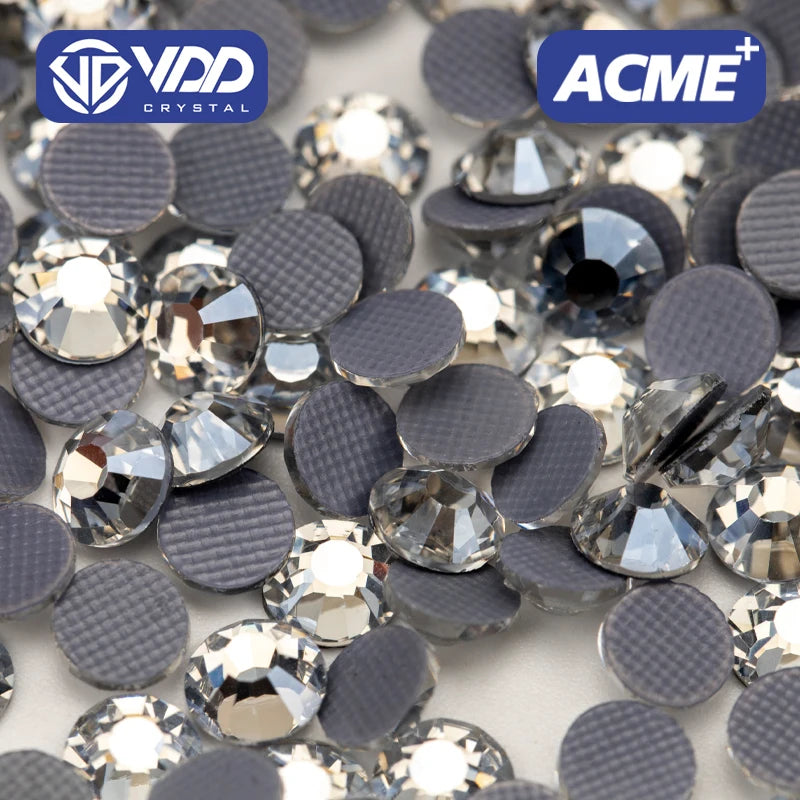 VDD 059 Sliver Shadow ACME Top Quality Hot-Fix Glass Rhinestones Crystal Flatback Glitter Stones for Garment Decoration