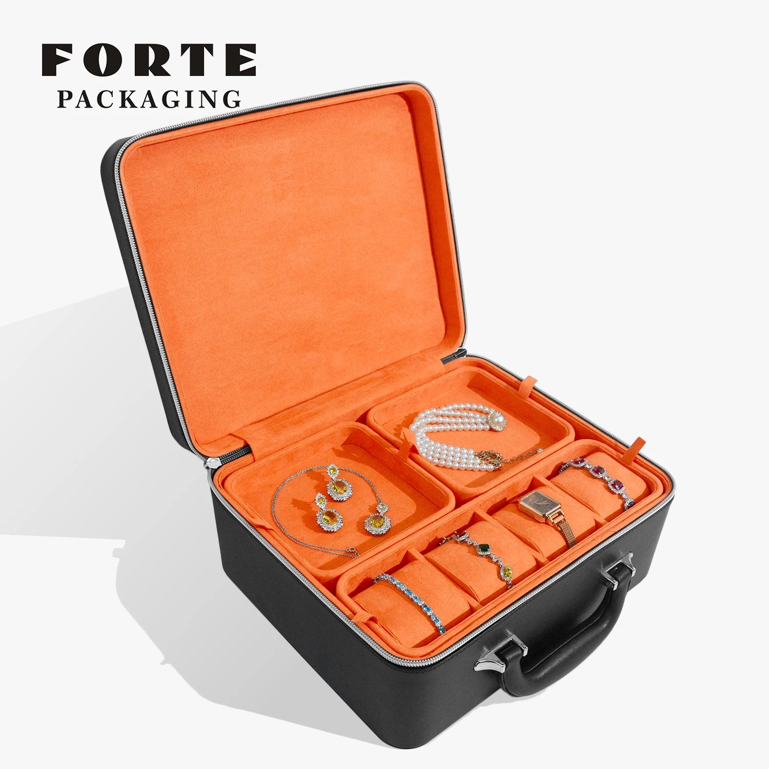 FORTE  Right Box Velvet Jewelry Boxes Green Jewelry Box Ring Bracelet Bangle Pendent Earring  Ring Organizer