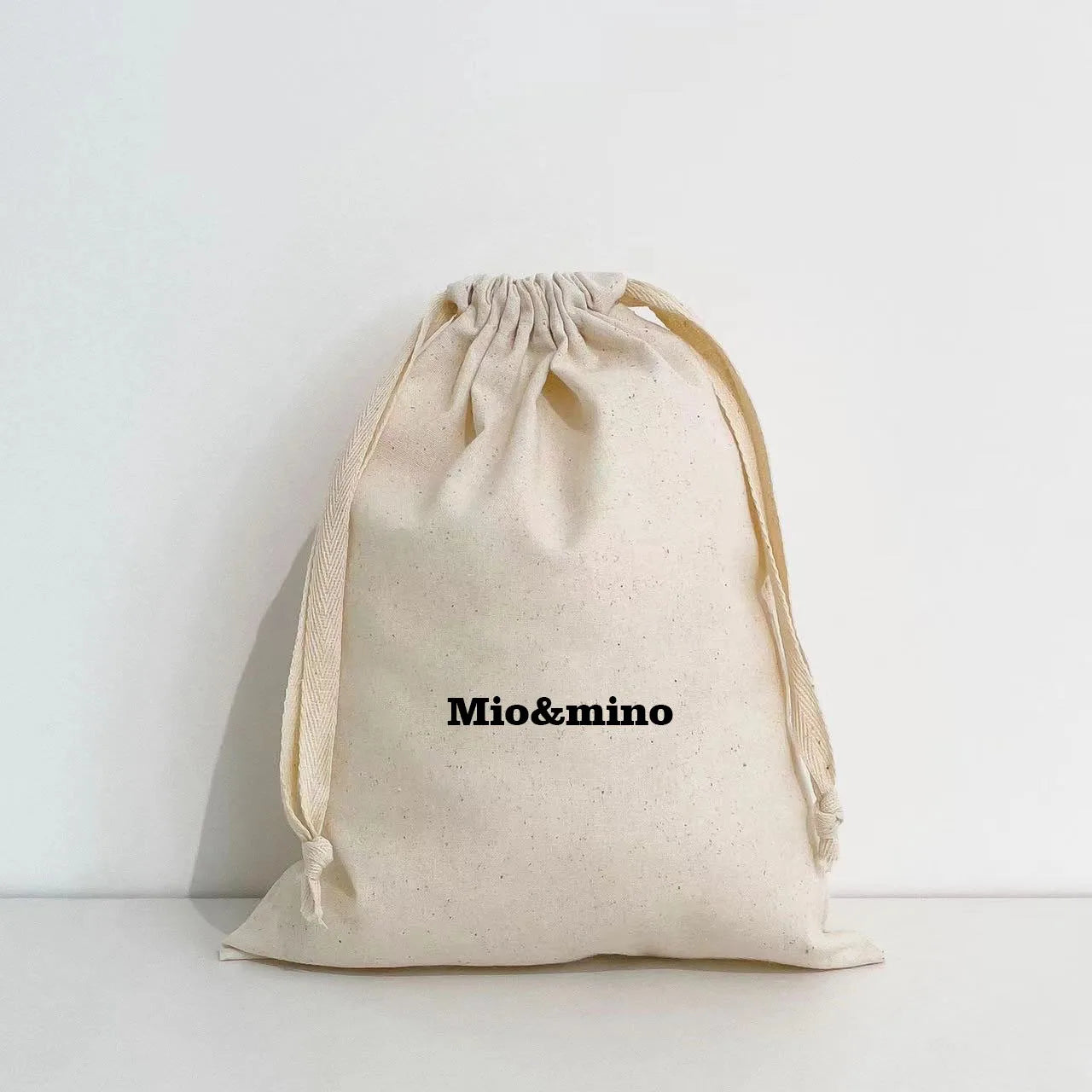 100% Organic Cotton Drawstring Jewelry Bag Custom Canvas Pouch with Logo for Watch & Glasses Recyclable Gift Packaging