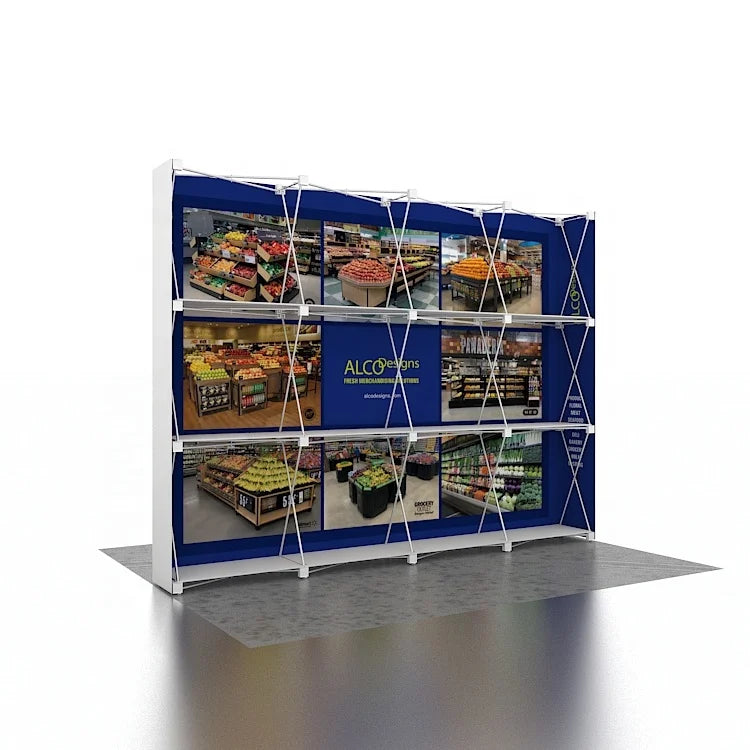 10x7.5ft Portable Collapsible Exhibition Trade Show Promotion Shelf Backdrop Display Pop up Stand