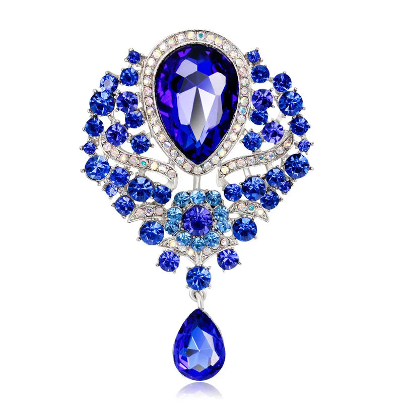 Fashion Alloy Rhinestone Brooch Enamel Glass Pendant Brooches Wholesale Clothing Accessories Pins