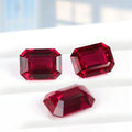 Hot Sale Lab Created Ruby Emerald Cut Pigeon Blood Loose Gemstone Synthetic Lab Grown Ruby