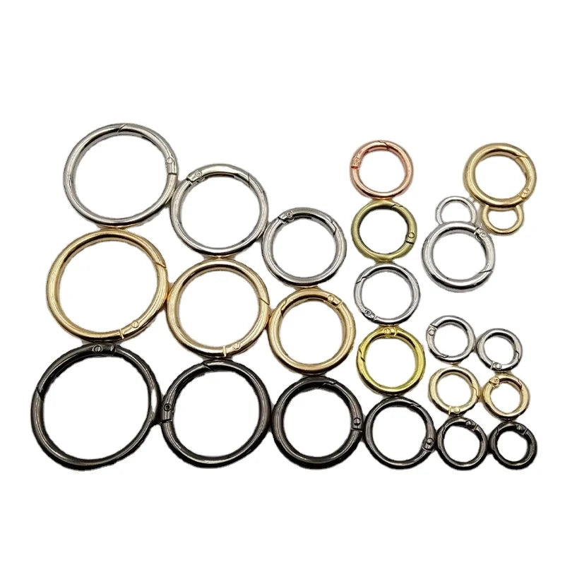 Wholesale Zinc Alloy Key Chain Spring Snap Hooks O Gate Ring Circle Round Carabiner for Handbag