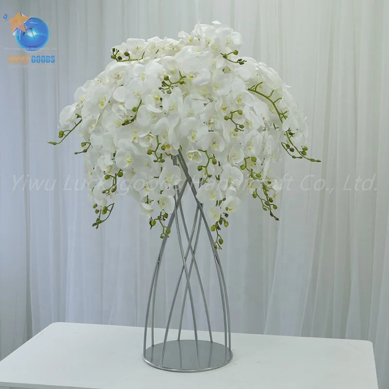 LFB864-1 Luckygoods White Color Wedding Arrangement Decoration Table Runner Row Flower Ball Centerpiece